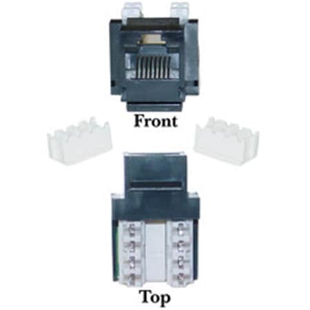 Cable Wholesale Cat6 Keystone Jack Black RJ45 Female to 110 Punch Down 326-120BK